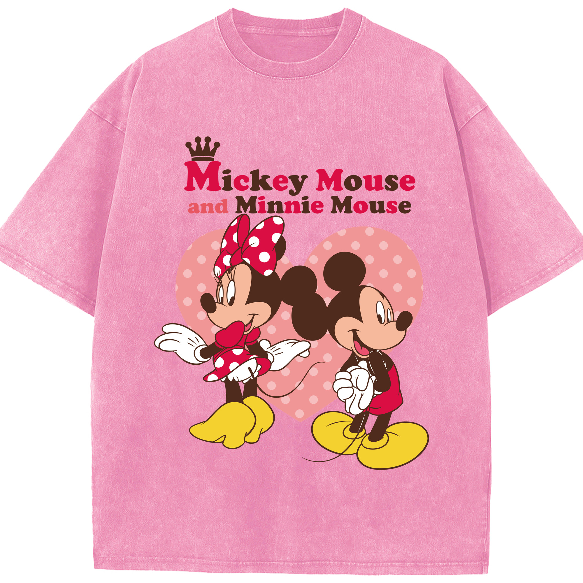 （画像用） ミッキーマウス Mickey Mouse 綿100% ヴィンテージ風 半袖Tシャツ（フロントプリント）